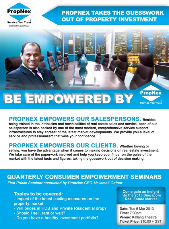 PropNex Quarterly Consumer Empowerment Seminar Mar 2013